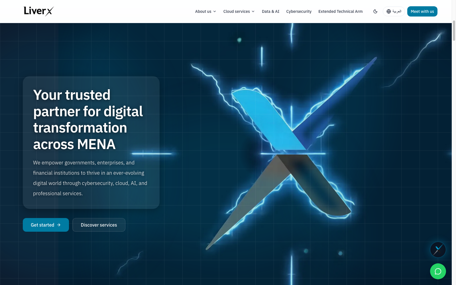 LiverX homepage: digital transformation across MENA